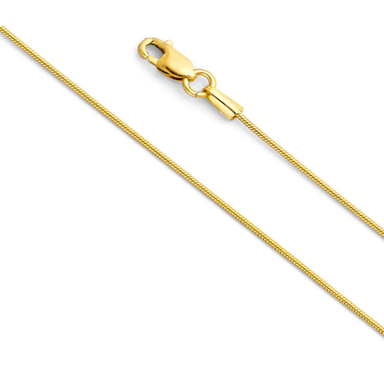 14K Yellow Gold 0.7 MM Snake Chain Layered Necklace 22 Inches