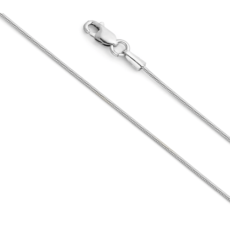 14K White Gold 0.7 MM Snake Chain Layered Necklace 18 Inches