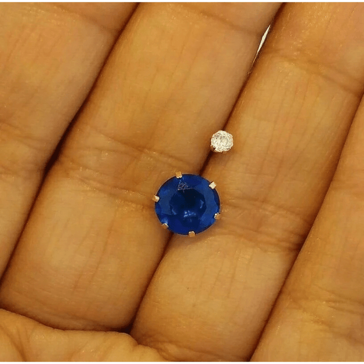 Blue Sapphire 0.10 CT Belly Navel Ring Body Piercing Jewelry 14k Yellow Gold Cubic Zirconia