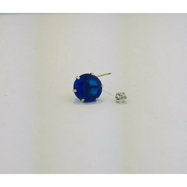 Blue Sapphire 0.10 CT Belly Navel Ring Body Piercing Jewelry 14k Yellow Gold Cubic Zirconia