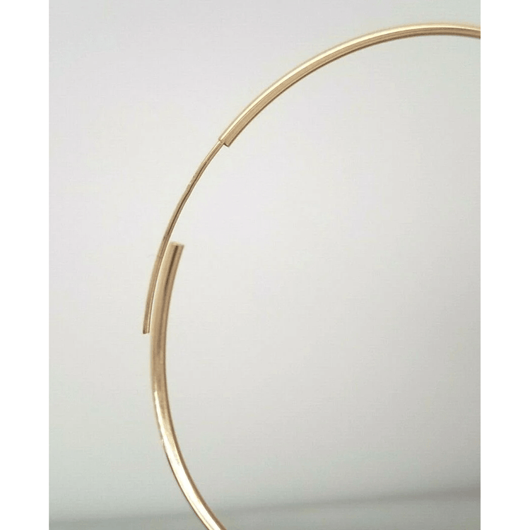 14k Yellow Gold1.5 MM Large Classic Endless Hoop Earrings 3 Inches 2.8 Grams