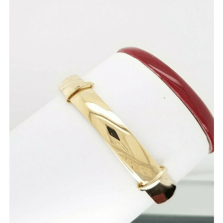 14K Yellow Gold Baby Bangle Bracelet Adjustable Size 4" to 5.5" 4.4 Grams For Kids/Babies