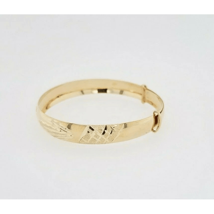 14K Yellow Gold Baby Bangle Bracelet Adjustable Size 4" to 5.5" 4.4 Grams For Kids/Babies