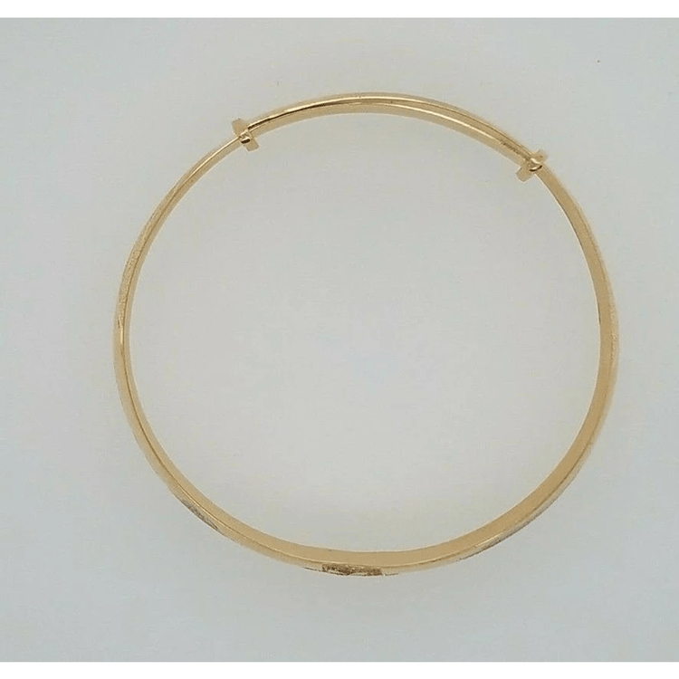 14K Yellow Gold Baby Bangle Bracelet 4" to 5.5" Adjustable Size 5 Grams Tri Color For Kids/Babies