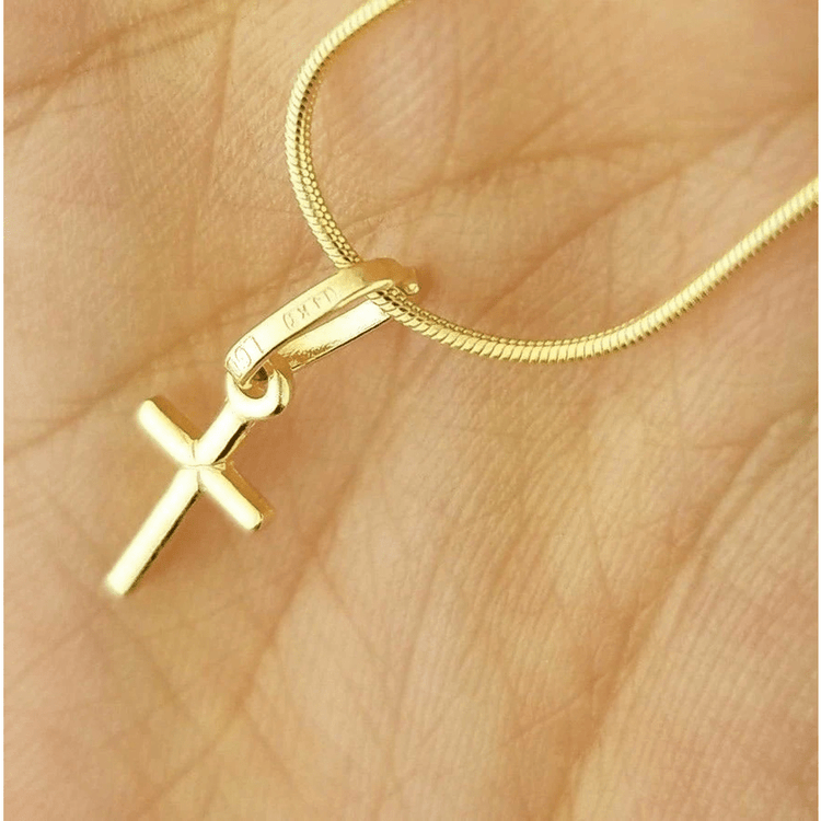 14K Yellow Gold Extra Small Cross Pendant Religious Charm