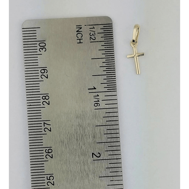 14K Yellow Gold Extra Small Cross Pendant Religious Charm