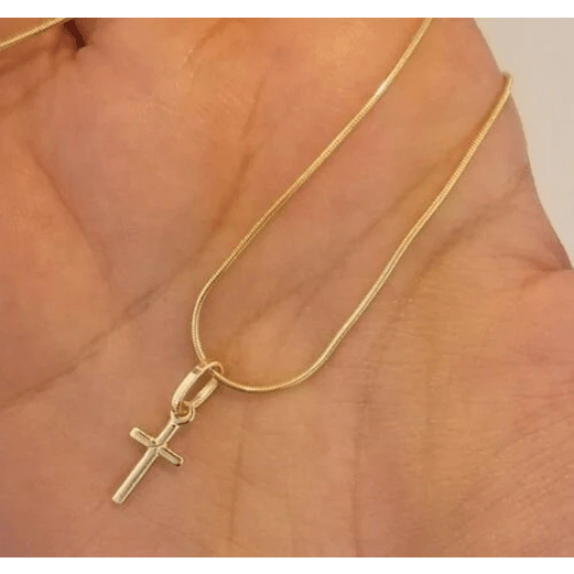 14K Yellow Gold Extra Small Cross Pendant Religious Charm