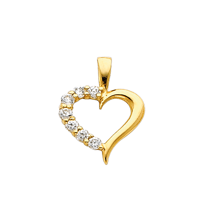 14k Yellow Gold Extra Small Heart Pendant Charm for Women